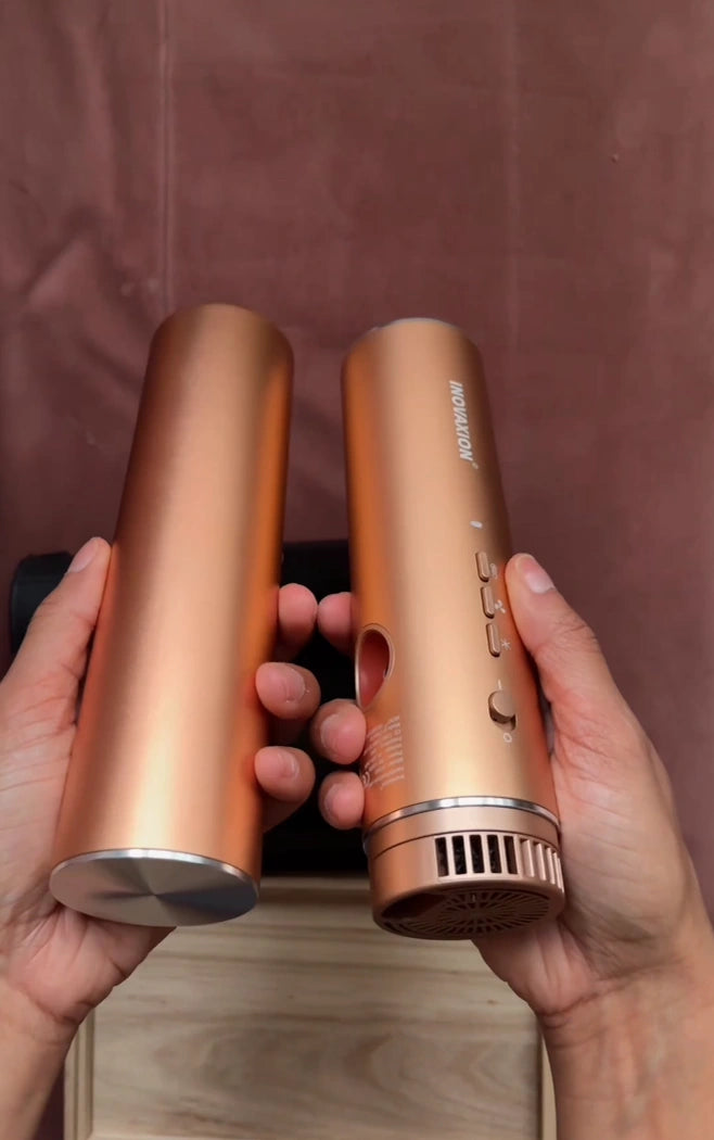 Using the cold air setting of the hair dryer